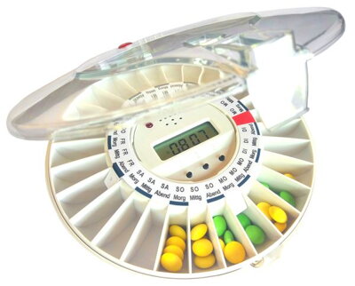 Automatischer Tablettenspender mit Alarm DoseControl mit transparentem Deckel DEUTSCH - neue Generation