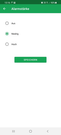 Einstellung der Alarmstärke| App DoseControl