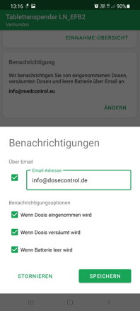 E-Mail-Benachrichtigungen | DoseControl