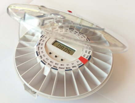 Automatischer Medikamentenspender mit Alarm DoseControl mit transparentem Deckel DEUTSCH - neue Generation