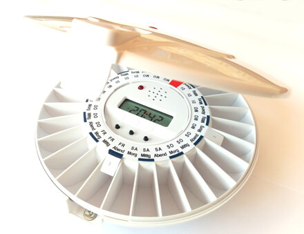 Elektronische Pillendose mit Alarm DoseControl mit transparentem Deckel DEUTSCH - neue Generation