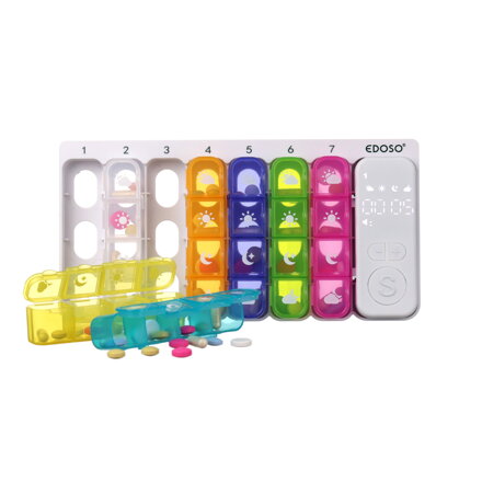 Medikamentenspender mit LED-Timer und 7 Medikamentenfächern